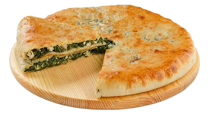 Осетинский пирог с курицей, шпинатом и сыром