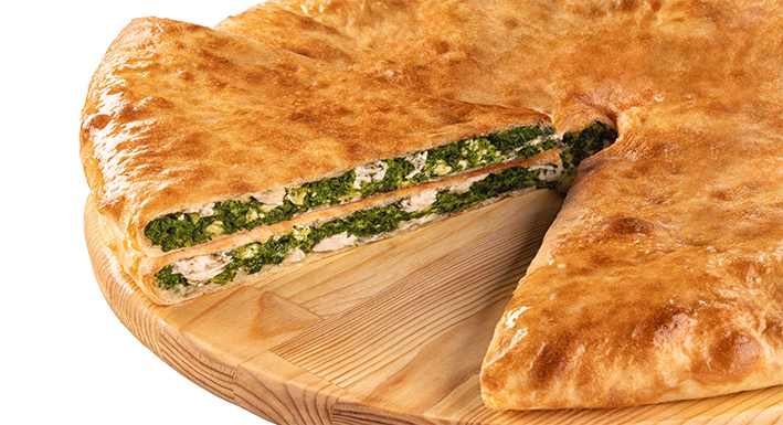 Пирог с курицей, шпинатом и сыром